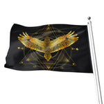 Golden Spiritual Bird Print Flag