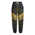 Golden Spiritual Bird Print Fleece Lined Knit Pants