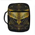 Golden Spiritual Bird Print Front Pocket Bible Bag