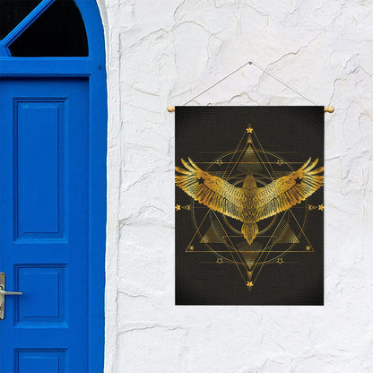 Golden Spiritual Bird Print Garden Flag