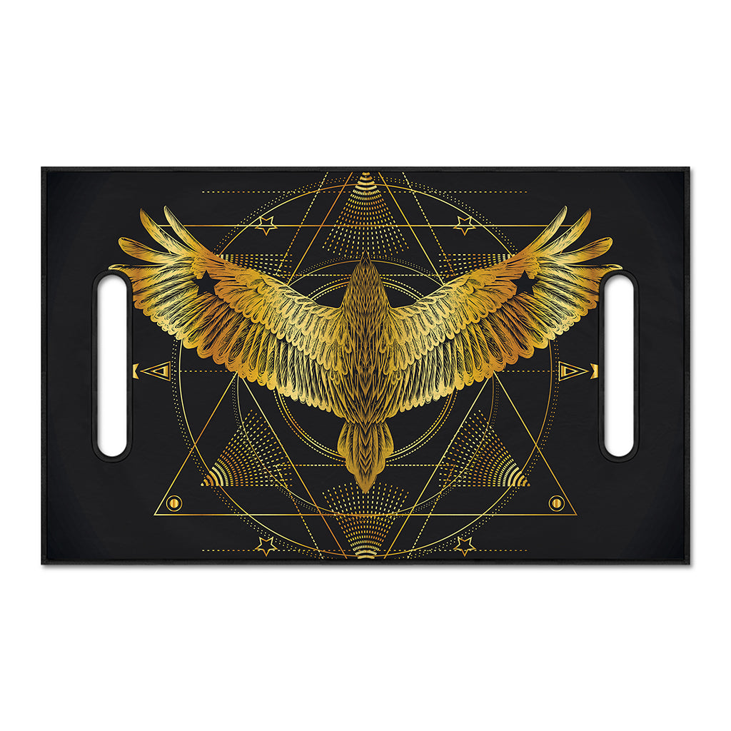 Golden Spiritual Bird Print Golf Cart Seat Cover