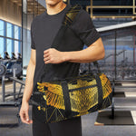 Golden Spiritual Bird Print Gym Bag