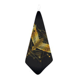 Golden Spiritual Bird Print Hand Towel