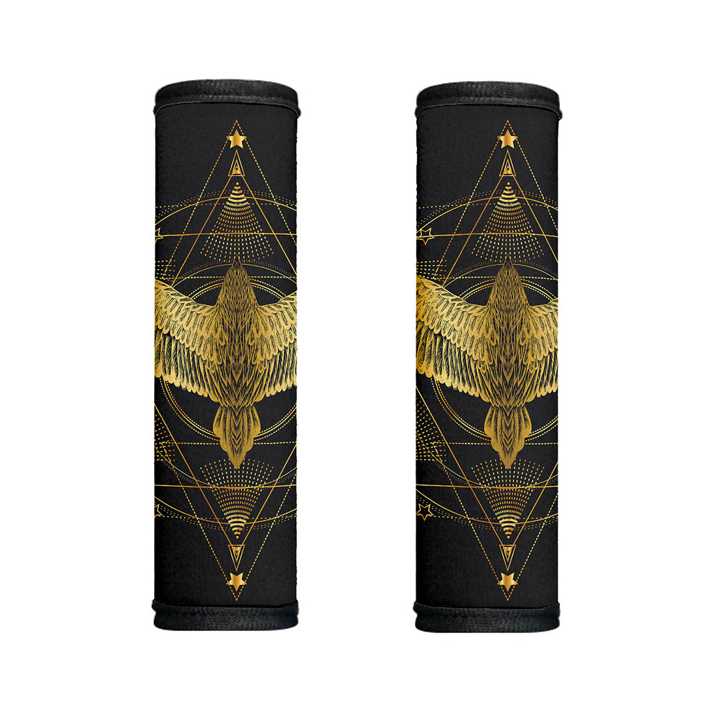 Golden Spiritual Bird Print Handle Covers