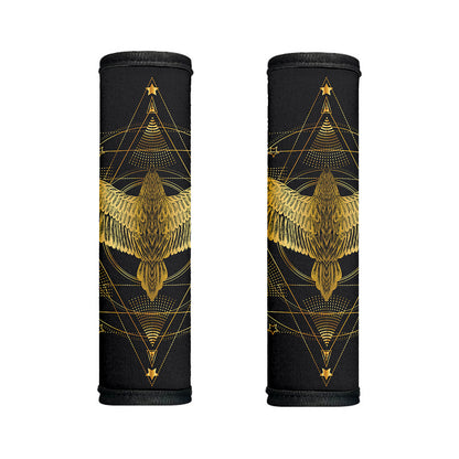 Golden Spiritual Bird Print Handle Covers