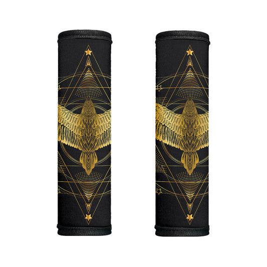 Golden Spiritual Bird Print Handle Covers