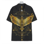 Golden Spiritual Bird Print Hawaiian Shirt