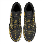Golden Spiritual Bird Print High Top Leather Sneakers