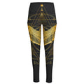 Golden Spiritual Bird Print High-Waisted Pocket Leggings