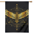Golden Spiritual Bird Print House Flag