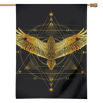 Golden Spiritual Bird Print House Flag