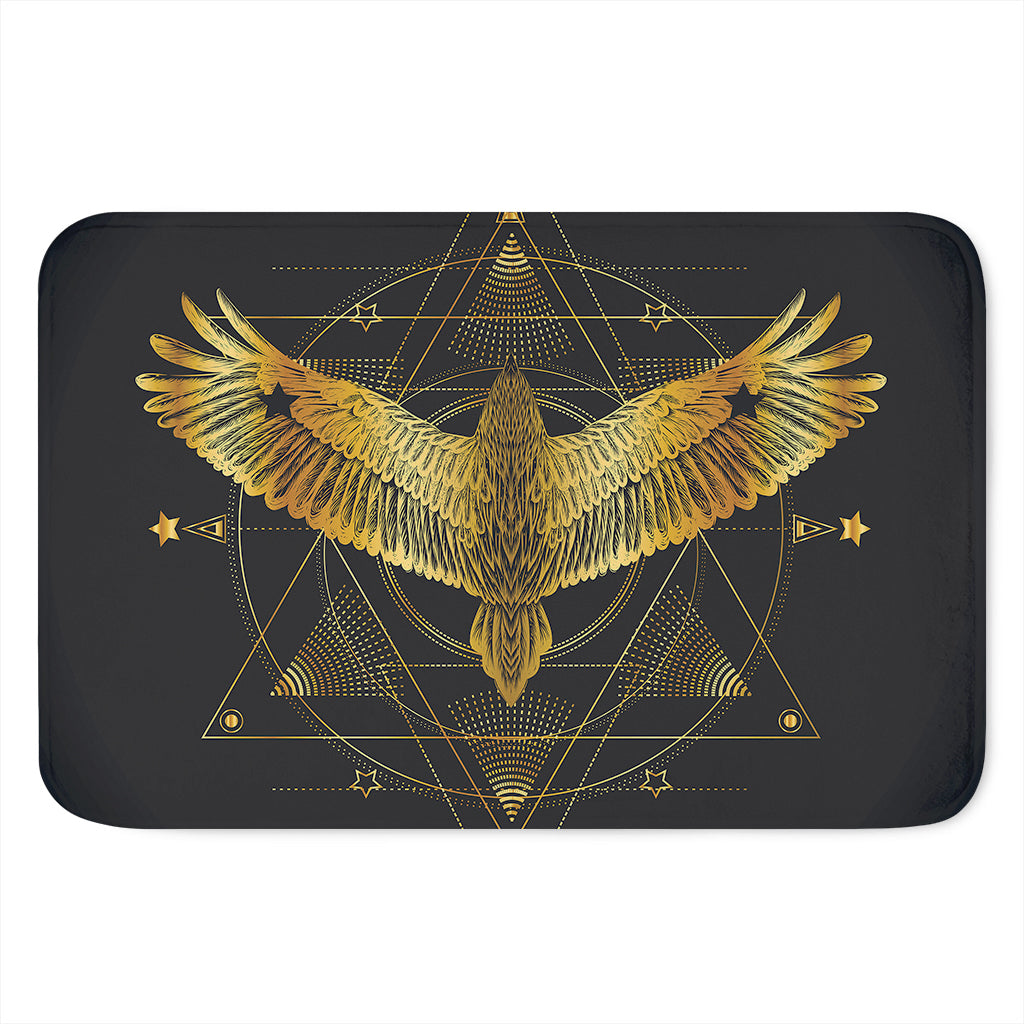 Golden Spiritual Bird Print Indoor Door Mat