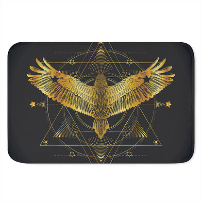 Golden Spiritual Bird Print Indoor Door Mat