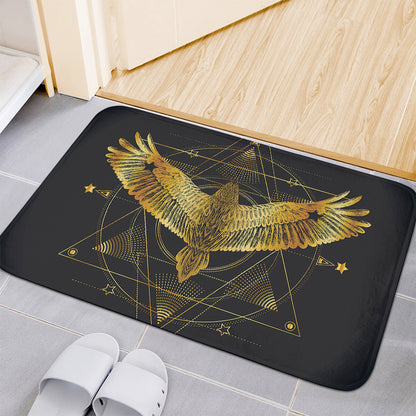 Golden Spiritual Bird Print Indoor Door Mat