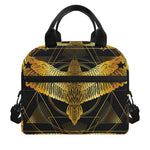 Golden Spiritual Bird Print Insulated Lunch Bag