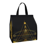 Golden Spiritual Bird Print Insulated Lunch Tote