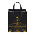 Golden Spiritual Bird Print Insulated Lunch Tote