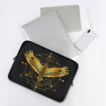 Golden Spiritual Bird Print Laptop Sleeve