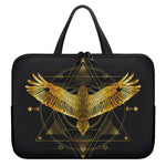 Golden Spiritual Bird Print Laptop Sleeve With Handle