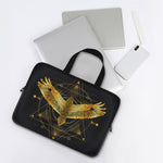 Golden Spiritual Bird Print Laptop Sleeve With Handle