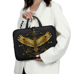 Golden Spiritual Bird Print Laptop Sleeve With Handle