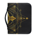 Golden Spiritual Bird Print Leather Bible Cover