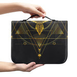 Golden Spiritual Bird Print Leather Bible Cover