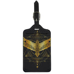 Golden Spiritual Bird Print Luggage Tag