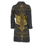 Golden Spiritual Bird Print Men's Bathrobe