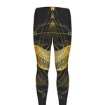 Golden Spiritual Bird Print Men's leggings