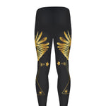 Golden Spiritual Bird Print Men's leggings
