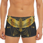 Golden Spiritual Bird Print Men's Short Boxer Briefs