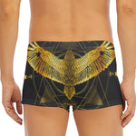 Golden Spiritual Bird Print Men's Short Boxer Briefs