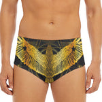 Golden Spiritual Bird Print Men's Triangle Swim Briefs
