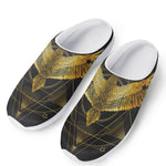 Golden Spiritual Bird Print Mesh Casual Shoes