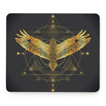 Golden Spiritual Bird Print Mouse Pad