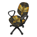 Golden Spiritual Bird Print Office Chair Cover