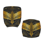 Golden Spiritual Bird Print Office Chair Cover