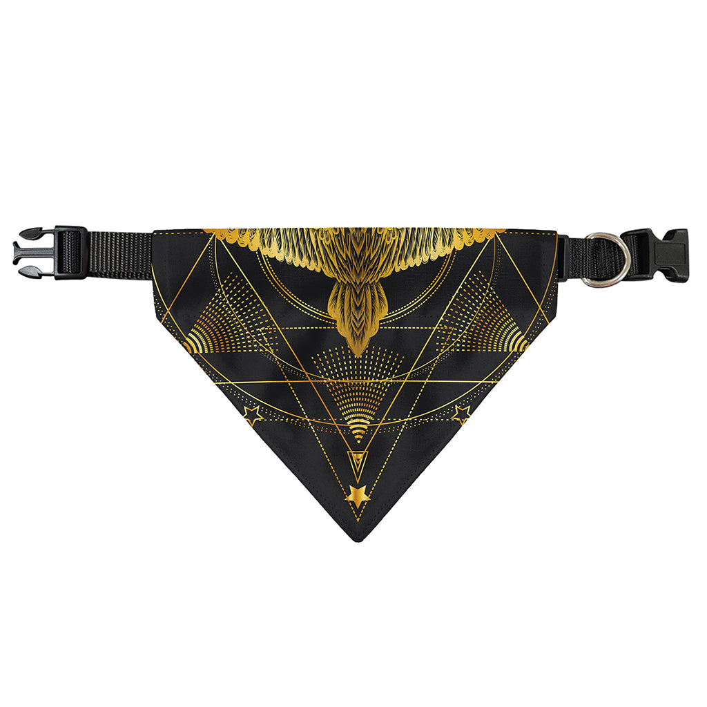 Golden Spiritual Bird Print Over The Collar Dog Bandana