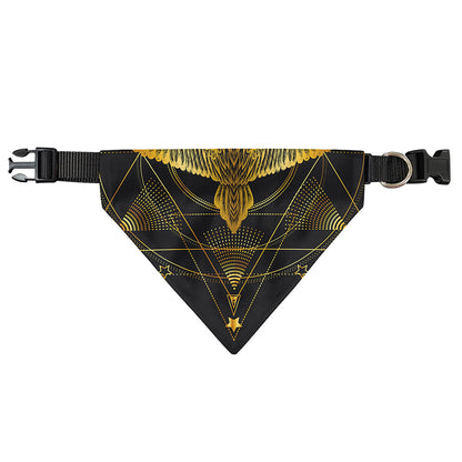 Golden Spiritual Bird Print Over The Collar Dog Bandana