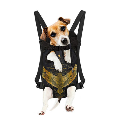 Golden Spiritual Bird Print Pet Carrier Backpack