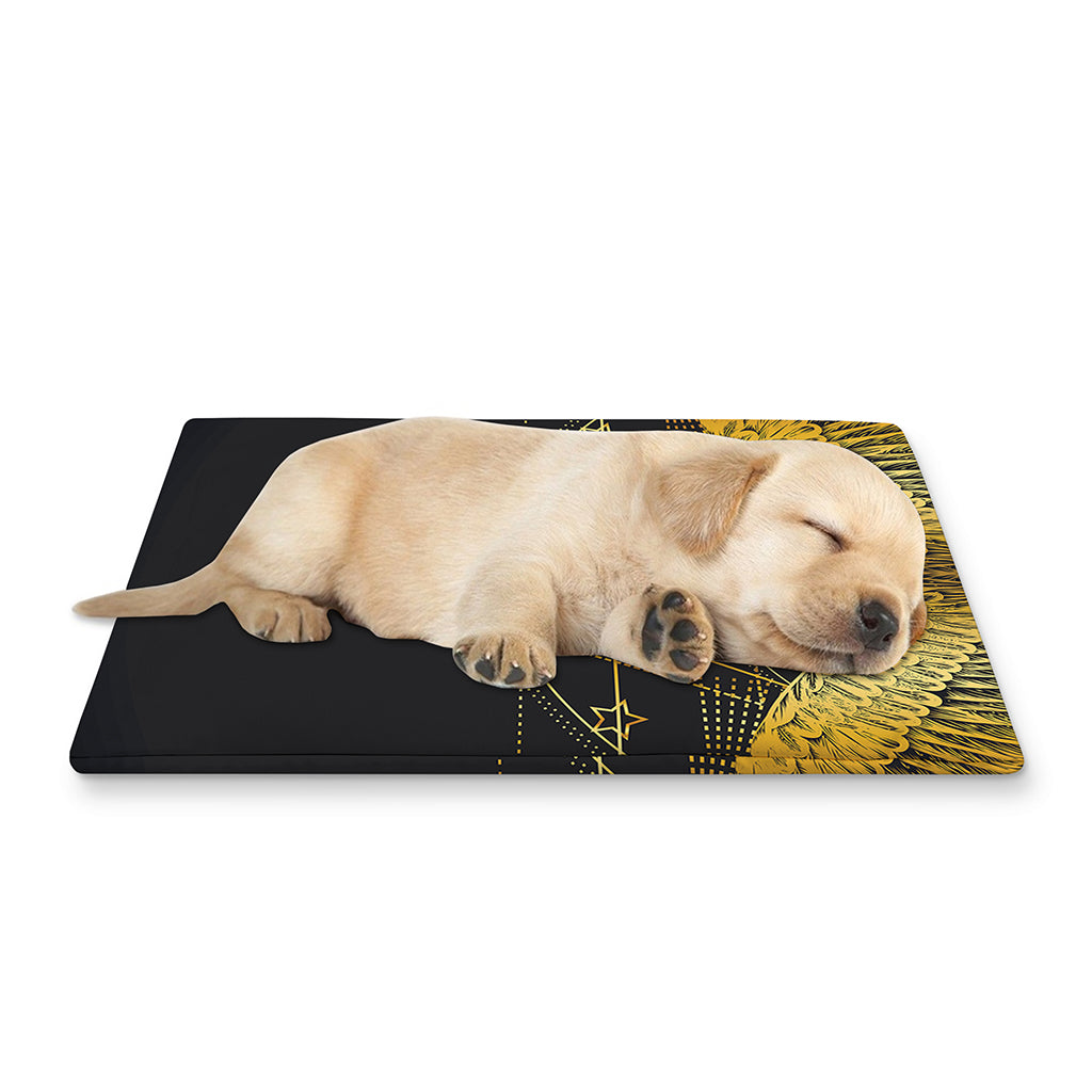 Golden Spiritual Bird Print Pet Cooling Mat Cover