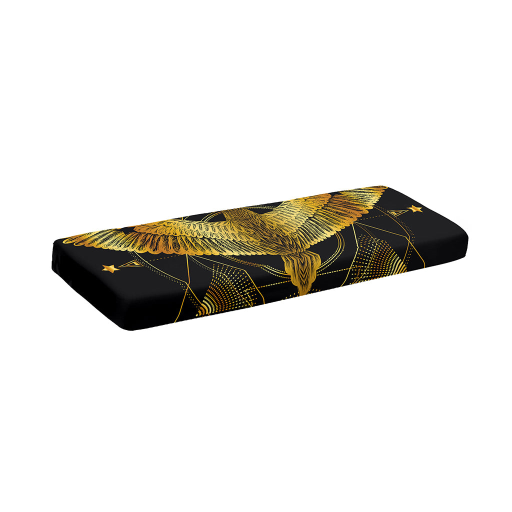 Golden Spiritual Bird Print Piano Keyboard Cover