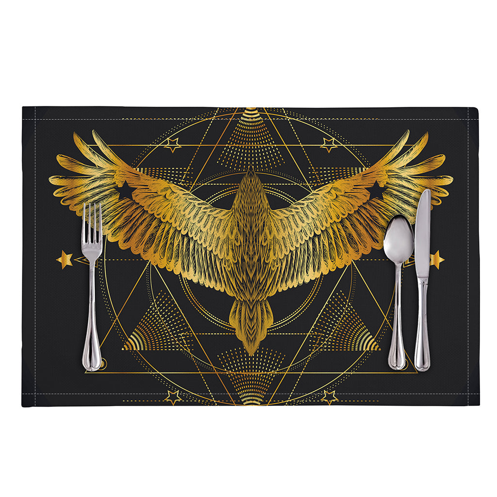 Golden Spiritual Bird Print Placemat