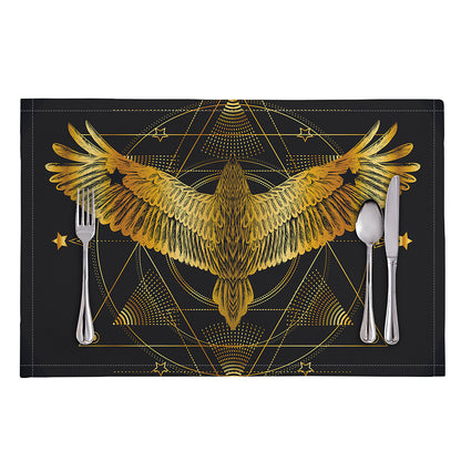 Golden Spiritual Bird Print Placemat