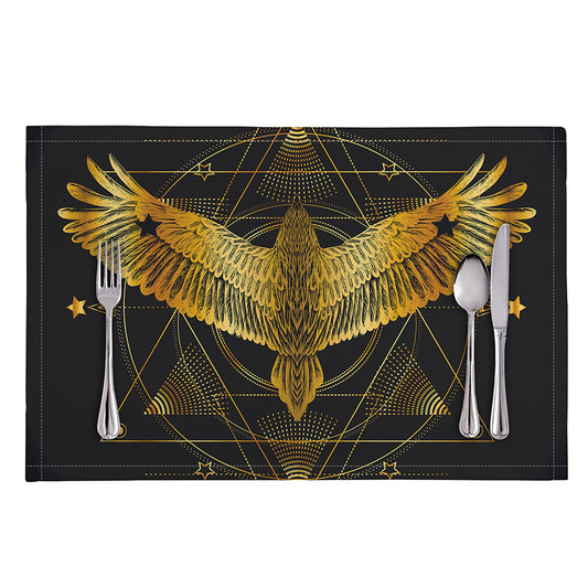 Golden Spiritual Bird Print Placemat