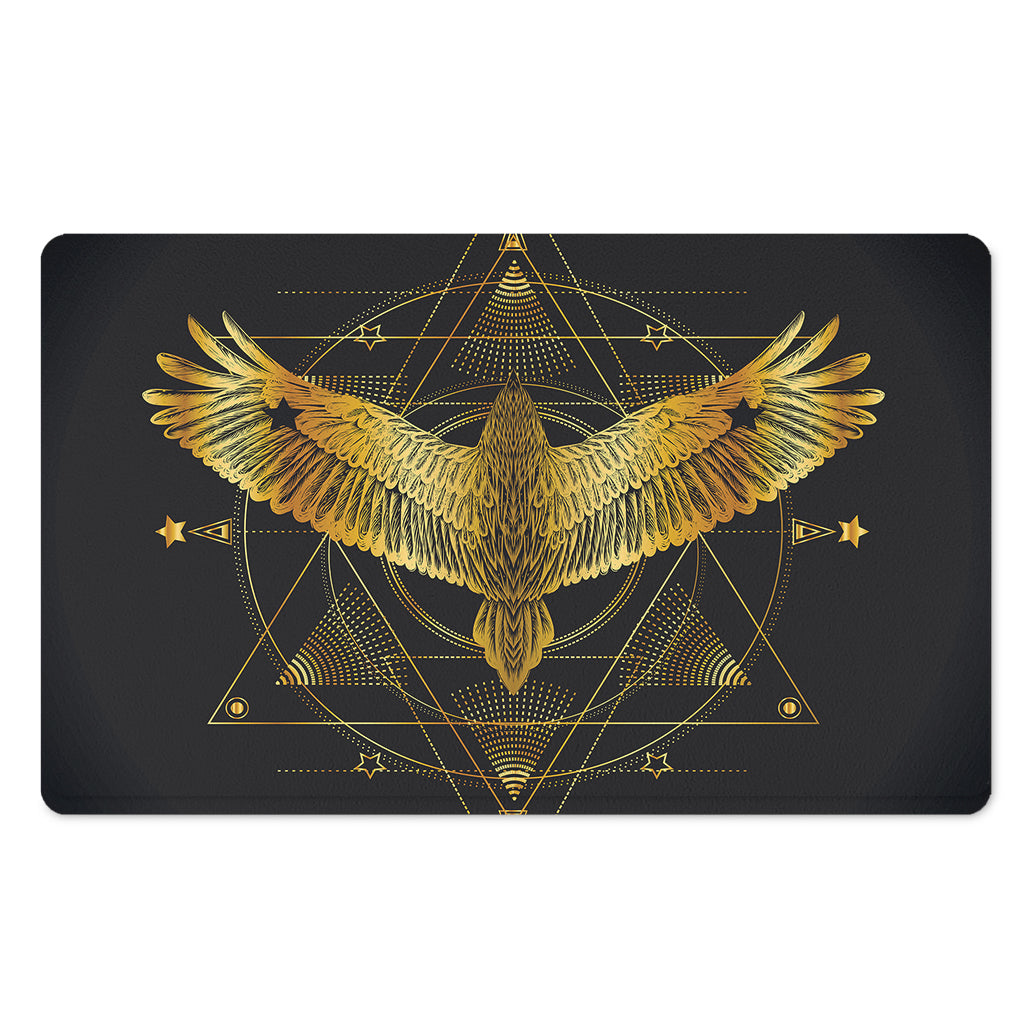 Golden Spiritual Bird Print Polyester Doormat