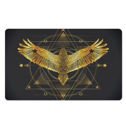 Golden Spiritual Bird Print Polyester Doormat