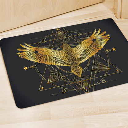 Golden Spiritual Bird Print Polyester Doormat