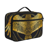 Golden Spiritual Bird Print Portable Lunch Bag